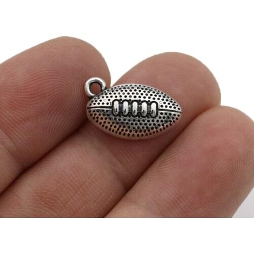 JAKONGO Sports Soccer Charms Pendants for Jewelry Making Bracelet DIY Accessories 10x18mm 15pcs