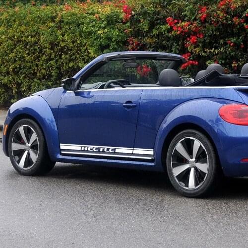2 Pcs Car Styling Beetle Side Stripe Skirt Stickers Racing Motorsports Line Graphics Decal for Volkswagen Beetle Accessories