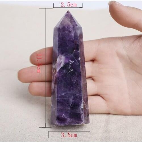 8cm-9cm Natural Fluorite Quartz Crystal Wand Point Healing