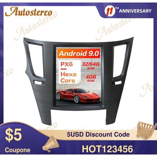 Android 9.0 PX6 4GB Car GPS Navigation For Subaru Outback Legacy 2009-2015 Head Unit Multimedia Player Auto Radio Tape Recorder