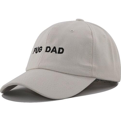 100% cotton unstructured pug dad baseball cap embroidery for fathers day gift fashion sun dad hat hip hop snapback hats