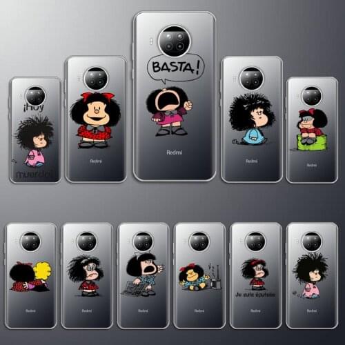 Quino e mafalda Phone Case Transparent for Xiaomi mi Redmi note 10t 8 9 pro lite 11 Samsung S 8 9 10 20 plus ultra