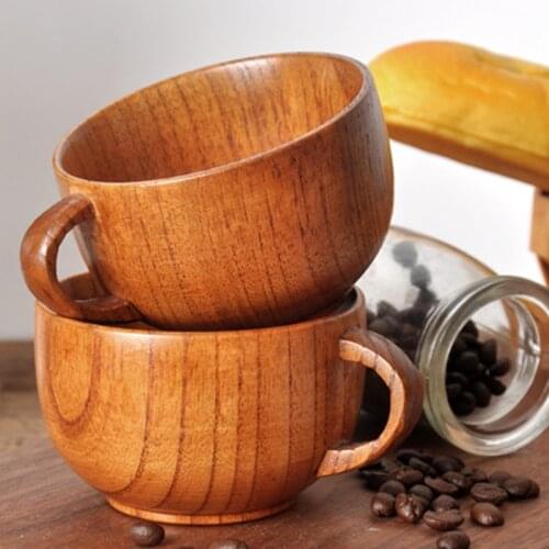 Japanese-Style Wood Coffee Mug Portable Rubber Wooden Tea Milk Cups Drinking Mugs Drinkware Handmade Juice Lemon Teacup Gift