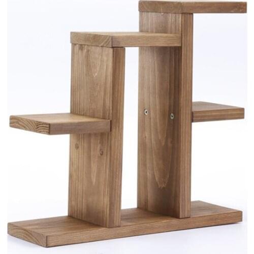 Wood Flower Rack Plant Stand Shelves Bonsai Display Shelf Outdoor Indoor Yard Garden Patio Balcony Flower Stands Plant Shelves