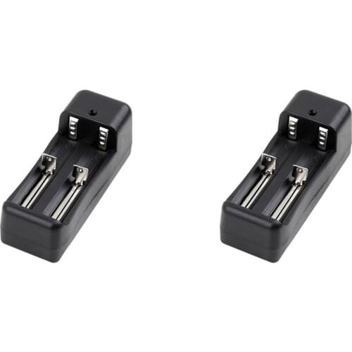For 18650 Li-ion Rechargeable Battery Dual Battery Charger Souble Slot High Quality EU/US Plug Dual charger 3.7V 2019 Black