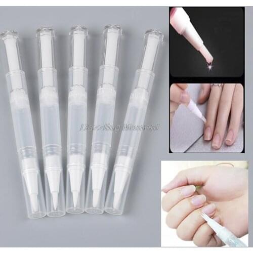 5pcs 3ml Travel Empty Twist Pen With Brush Cosmetic Container Nail Oil Lip Balm
