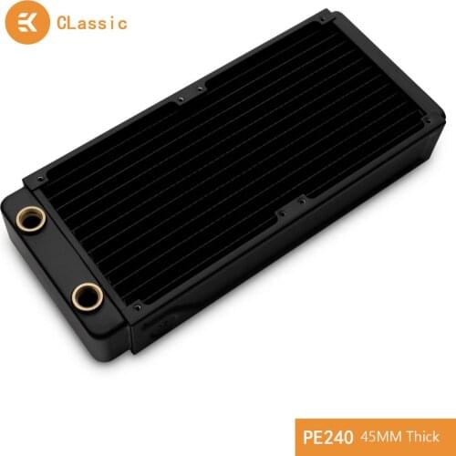 EKWB EK-CoolStream Classic PE 240mm Copper Black Radiator 273 x 120 x 45mm (L x W x H) G1/4 ,Water Cooling Heat Dissipation