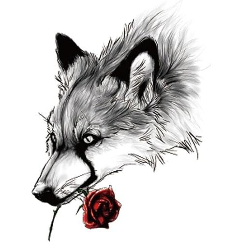 Sketch Sexy Art Painting Flower Arm Temporary Tattoo Sticker 210*148mm Realistic Fake Black Rose Fashionable Waterproof Tattoo