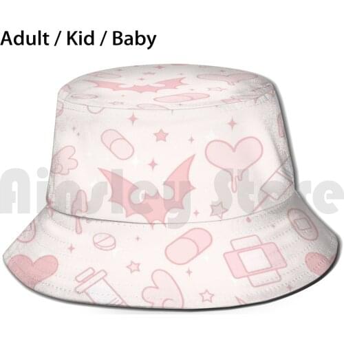 Toys - Pink Vers. Sun Hat Foldable UV Protection Menhera Menhera Kei Gurokawa Gurokawaii Kawaii Cute Guro Pills