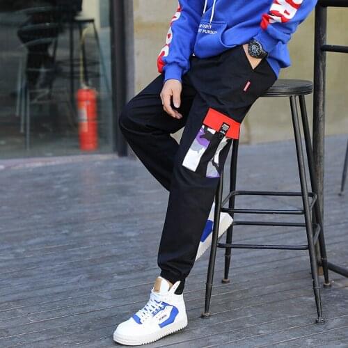 Men Autumn Streetwear Fitness Men Hip Hop Sweatpants Pockets Casual Jogger pants