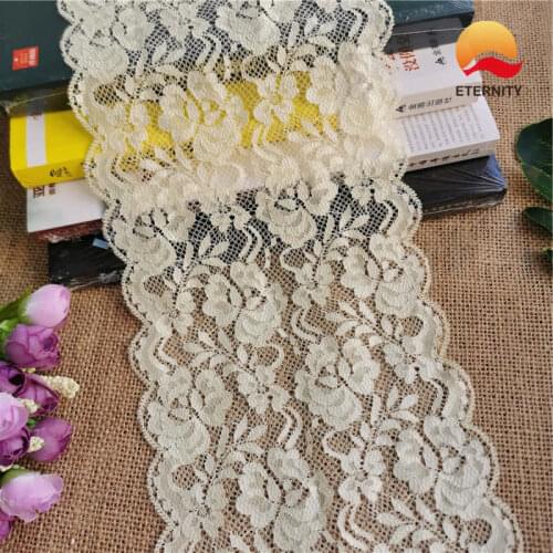 15CM Soft Elastic Shallow Wide Knitting African Lace Fabric Hometextile DIY Underwear Clothes Dress Decorative Accessorie E1810