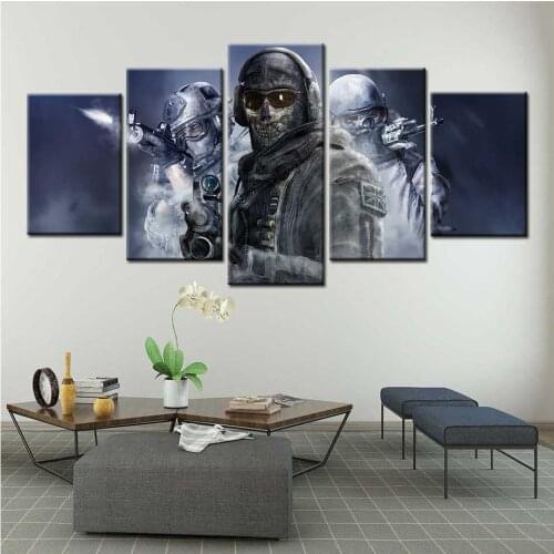 Call of Duty 4 Warfare soldier weapon video game Wall Art Oil Canvas Painting Posters print Bedroom Home Decor Framework