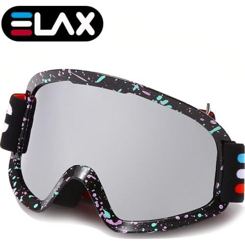 ELAX BRAND NEW Style Double Layers Anit-Fog Ski Goggles Snow Snowboard Eyewear Snowmobile Googles Outdoor Sports Skiing Glasses