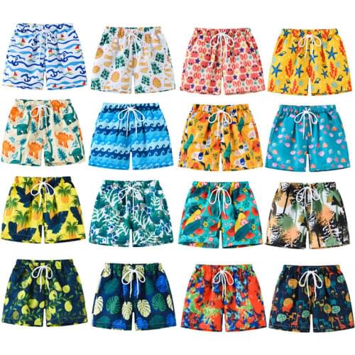 2-8 Years Children Beach Shorts Cartoon Print 2021 Boys Swimsuit Board Shorts Boys Bathing Suit Swimwear Summer Swimming Trunks