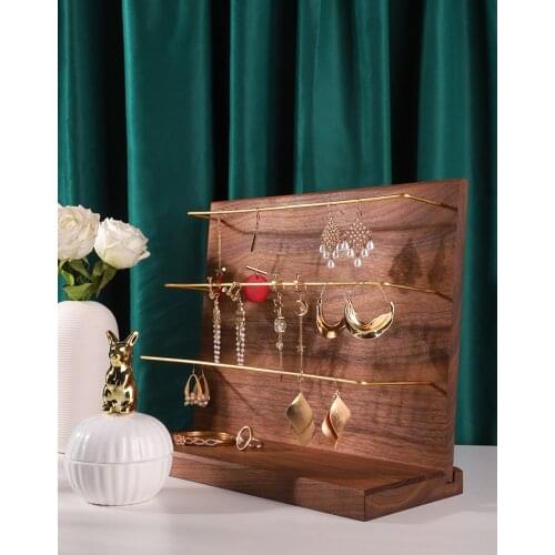 Black Walnut Solid Wood Earrings Display Holder Earrings Display Stand Jewelry Display Tray