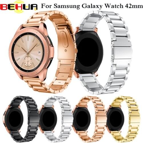 20mm 316L Metal Stainless Steel Band for Samsung Galaxy Watch 42mm Watch Strap Wristband For Samsung Gear Sport S2 Watch Bnads
