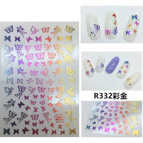 Self-adhesive 3D Stickers for Nails Colorful Butterfly Nail Art Decorations Small Size Fashion Stickers Women Girl Nail Foil