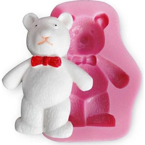 3D Shape Silicone Mold Chocolate Forms Candies Soap Cheese Cake Stencil Baking Making Tools DIY For Decor Small Bear Moulds