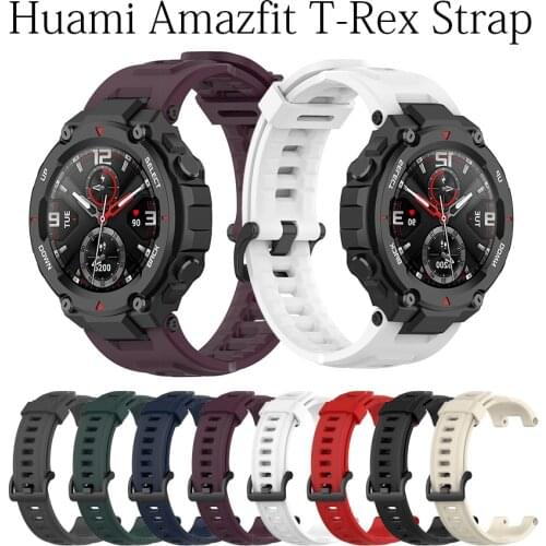 Replacement Silicone Strap For Xiaomi Amazfit T-Rex Adjustable wristband Bracelet For Huami Amazfit T Rex Watch Soft watchband