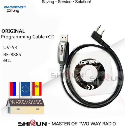 USB Programming Cable for Baofeng UV-5R UV-82 BF-888S UV-S9 BF-V9 UV-82HP UV-5RE 5RA Programming Cable Driver With CD Software