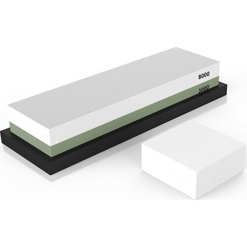 Quality Premium Sharpening Stone 2 Side Grit 3000/8000 Whetstone | Best Kitchen Knife Sharpener Waterstone with NonSlip Rubber B