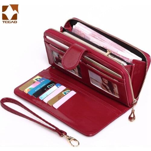 Womens wallet long Solid Color Women bayan cuzdan porte feuille femme purses wallet 2019 female leather genuine billetera mujer