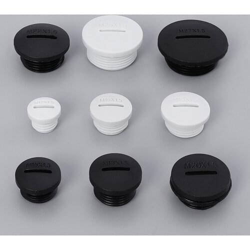 1 Unit Metric M Plastic Waterproof Plug Thread Pipe Fitting End Cap Plug M30/32/36 Nylon Gland Seal Masking Parts with Gasket