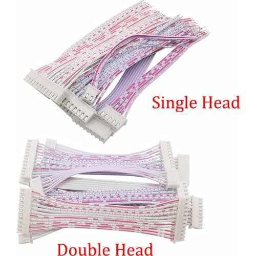 10Pcs XH2.54 2-12 Pin Female Connector Terminal Cable 2/3/4/5/6/7/8/9/10/11/12 Pin Single/Double Head JST Wire 26 AWG 10/20/30CM