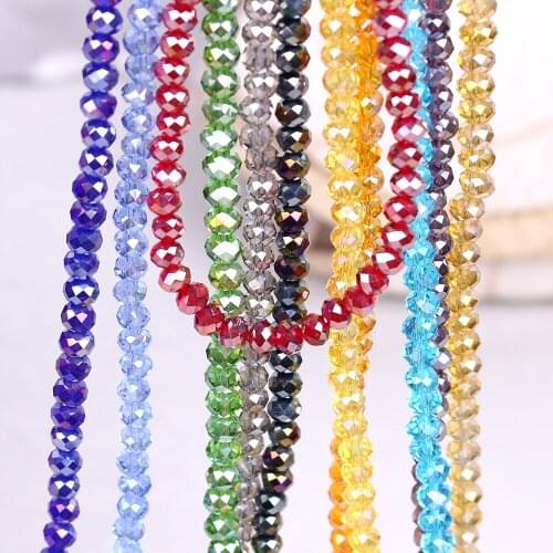 600Pcs Czech Glass Rondelle Beads AB 3mm Faceted Loose Crystal Flat Round Beaded Wholesale DIY Making Charms Jewelry Bracelets