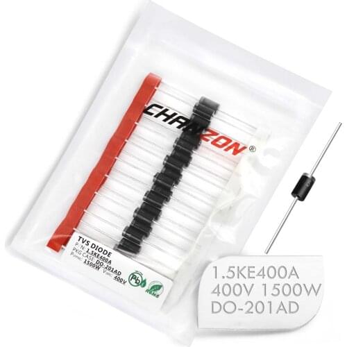 20 Pcs) TVS Diodes 1.5KE400A 1.5KE400 1500W 400V DO-201AD (DO-27) Unidirectional Channel 1500 Watt 400 Volt