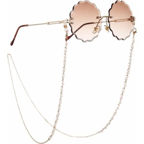 2019 Chic Fashion Reading Glasses Chain for Women Metal Sunglasses Cords Casual Pearl Beaded Eyeglass chain for glasses women