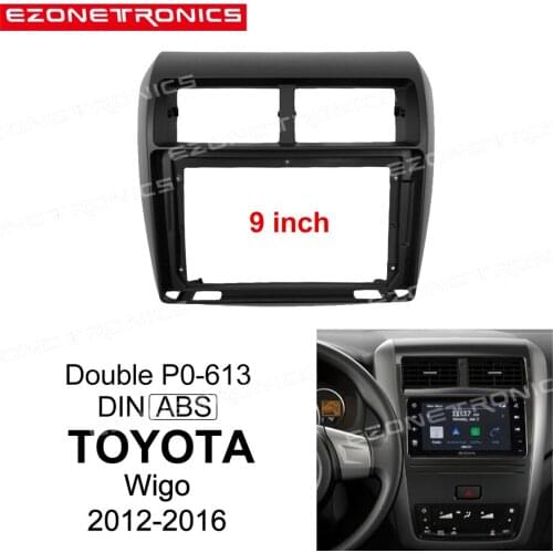 2Din Car DVD Frame Audio Fitting Adaptor Dash Trim Kits Facia Panel 9" For Toyota Vigo 2012-2016 Double Din Radio Player