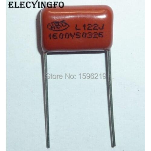 50pcs CBB capacitor 122 1600V 122J 1.6KV 1200pF 1.2nF P15 CBB81 Metallized Polypropylene Film Capacitor