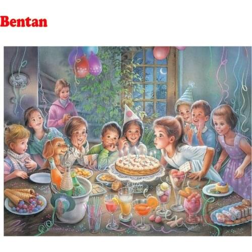 Diamond Embroidery Girl birthday 5d diy square Round Diamond Painting Birthday party Diamond Mosaic Painting By Number