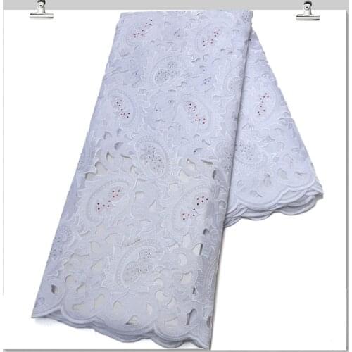 White Swiss Voile Lace In Switzerland African Nigerian Dry Lace Fabrics 2021 High Quality Cotton Lace Sewing ZL1072