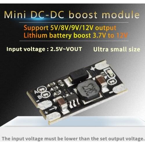 DC-DC Mini Boost Module Step Up Board Multi-function 5V/8V/9V/12V 1.5A LED Indicator Diy Electronic Voltage Module