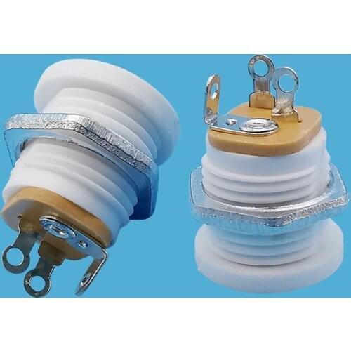 2/5 Pcs DC-022 5.5x2.1mm DC Power Socket Female Panel Mounting Adapter 5.5*2.1mm DC022 DC Socket Connector White