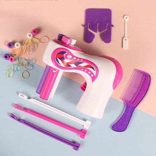 Kids Hair Machine Set Pink Cute Childhood plastic Children Games Educational for Girls Toys