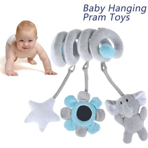Baby Toys 0-12 Months Stuffed Rattles Stroller Toys Animal Baby Crib Pram Bed Hanging Infant Crib Spiral Baby Rattle Gift
