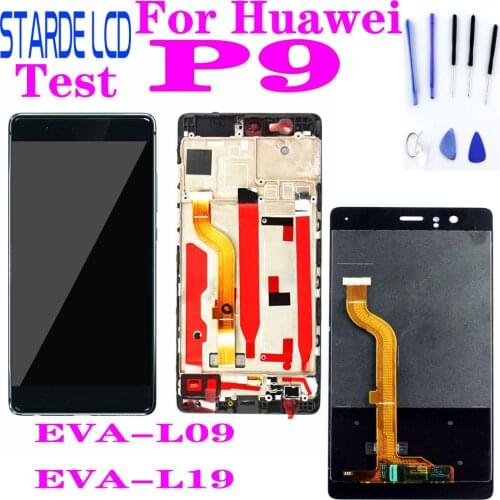 For Huawei 5.2" IPS LCD For HUAWEI P9 Display Touch Screen Digitizer with Frame for P9 Display EVA-L09 EVA-L19 LCD Repair