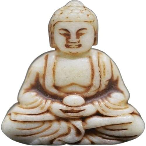 Archaize Chinese fine old white Jade Carved Statues - Buddha & H S Culture
