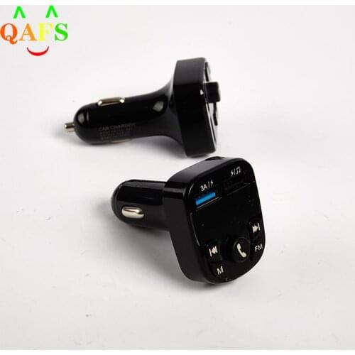 Bluetooth-compatible Version 5.0 FM Transmitter Car Player Kit Card Car Charger Quick With QC3.0 Dual USB Voltmeter & AUX IN/OUT