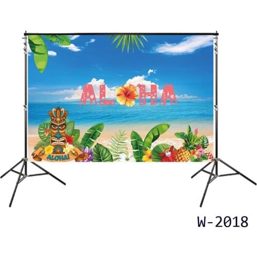 Happy Aloha Friday Backdrops Outdoor Luau Decoration Banner Tiki Tropical Hawaiian Beach Theme Party Background Custom Poster