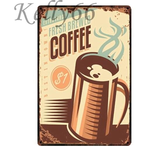 [ Kelly66 ] Coffee Wall Art Painting Metal Sign 20*30 CM Size y-1423