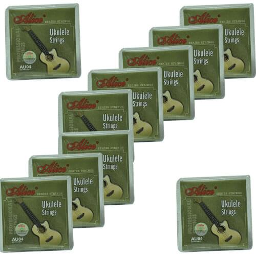 10 Sets Alice AU04 SOPRANO Ukulele Strings Clear Nylon Warm & Bright Tone B F# D A 4-strings Set