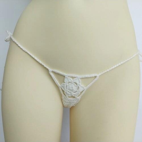 10 Colors Crochet Thong G-String Womens Mini Bikini Bottom Beach Micro Swimwear Thong Sunbathing Bikini Shorts