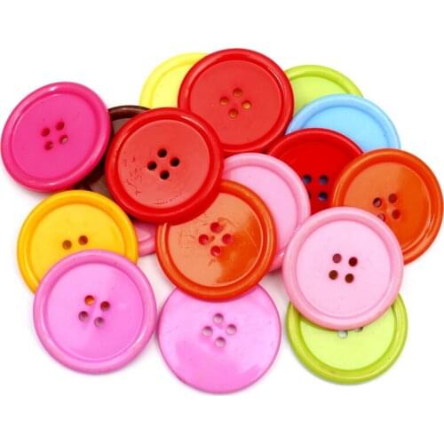 LF 200Pcs Resin Round Buttons Sewing With 4 Hole For Cloth Needlework Flatback Scrapbooking Crafts Decorative Diy Accessories