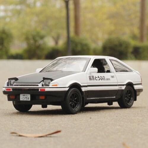 Initial D AE86 Metal Alloy Diecast Cars Model Inital Toy Car Vehicles RX7 Pull Back 1:28 Light For Children Boy Toys