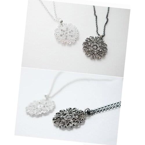 Fashion Women Crystal Hollow Flower Necklace Long Chain Pendant Necklaces Jewelry Gift NIN668