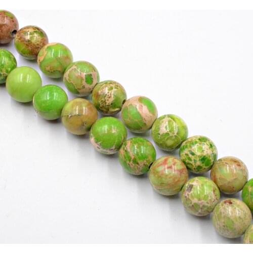 Natural Stone Light Green Sea Sediment Turquoises Round Beads Wholesale Loose Beads for Jewelry Making Accessories 4-12mm DIY